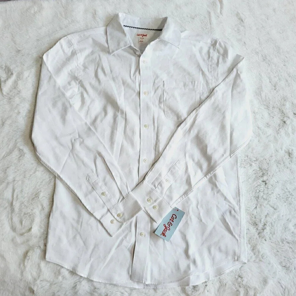 Cat & Jack Boys' Long Sleeve Button-Down Shirt 4KIDB-BN - Picture 2 of 4